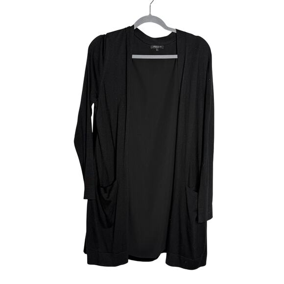 Lafayette 148 Cardigan Women's Large Front 100% Silk (Back Velvet) Open Pockets - Picture 1 of 6